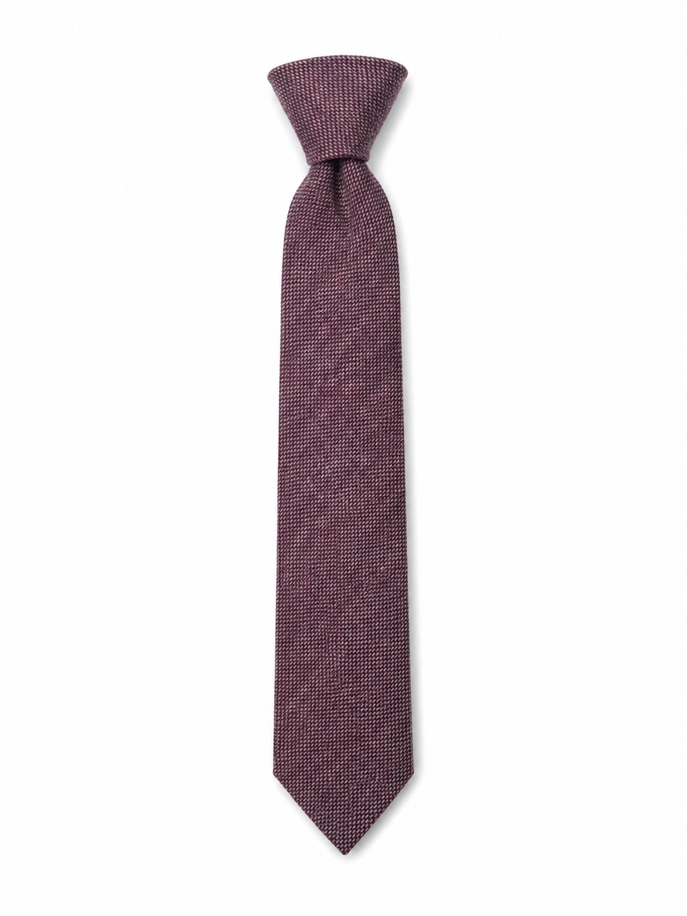 Men's Vintage Wool Textured Woven Tie in Plum Made In Ireland